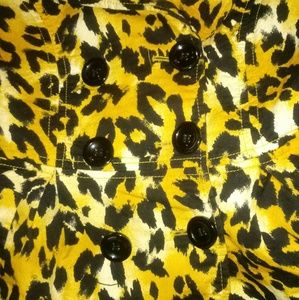 Leopard print overcoat ties around the back